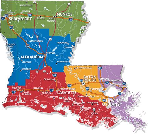 Cities In Louisiana & Interactive Map .